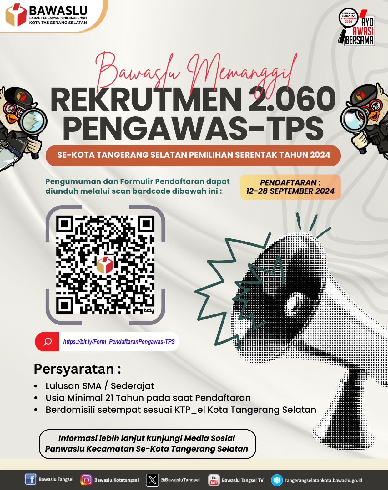 Rekrutmen Pengawas Tempat Pemungutan Suara (PTPS) untuk Pilkada Serentak 2024. 