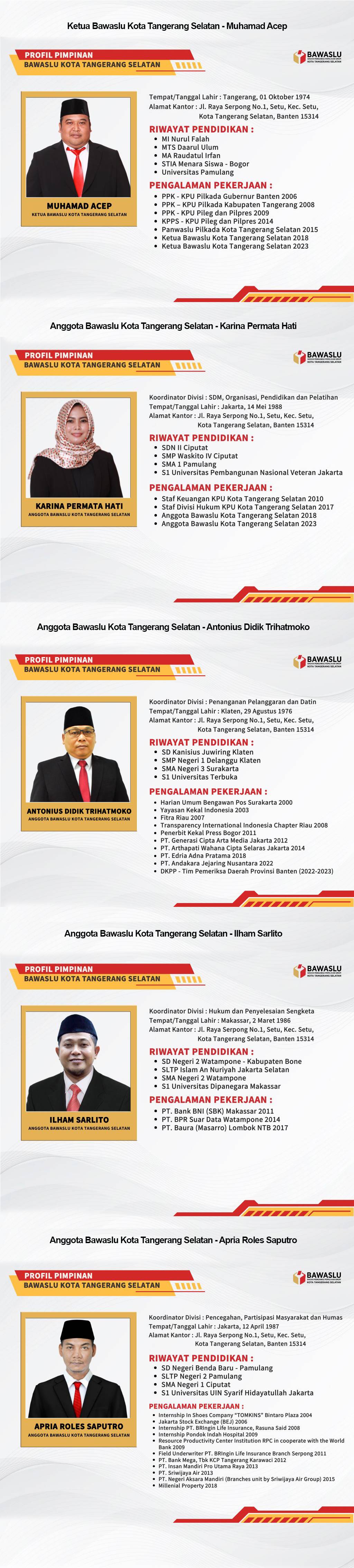 Profil ketua dan anggota