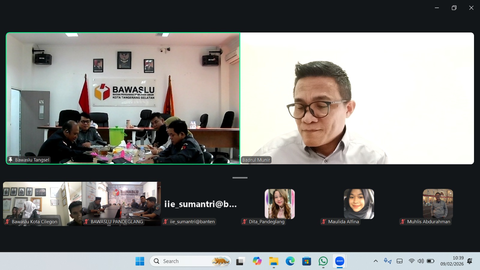 Rapat Pelaksanaan Review Program Kerja Bawaslu Kabupaten dan Kota Se-Provinsi Banten, Senin (09/02).
