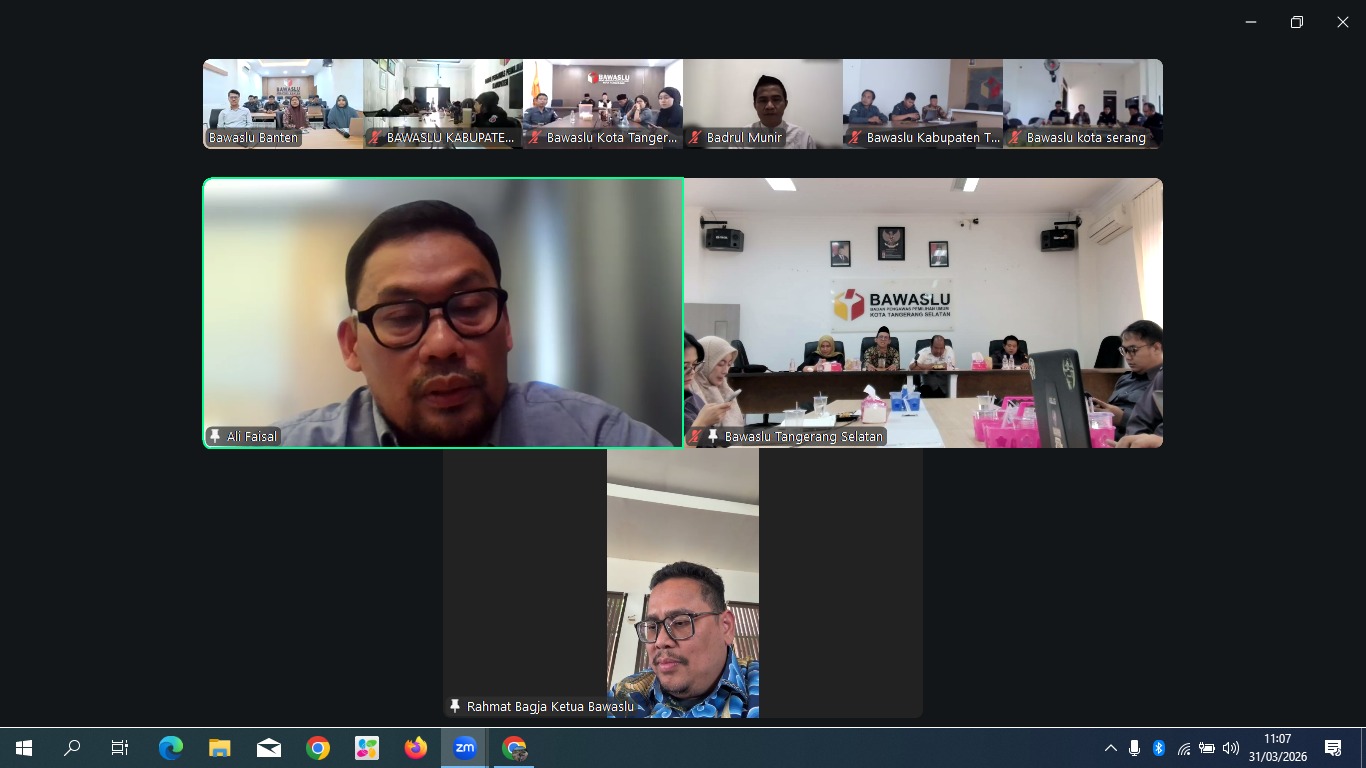 Kegiatan Halal Bi Halal bersama Bawaslu se-Provinsi Banten yang diselenggarakan secara virtual melalui Zoom Meeting. Kegiatan ini secara resmi dibuka oleh Ketua Bawaslu Republik Indonesia, Rahmat Bagja. Senin, (31/3).