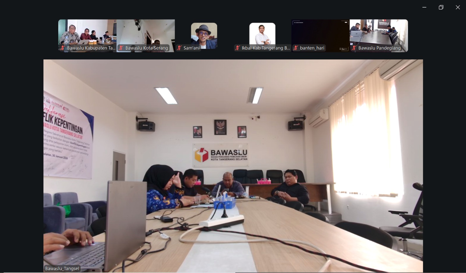 Optimalkan Pengawasan Pemilu, Bawaslu Tangsel Ikuti Evaluasi Program Kerja Maret 2026