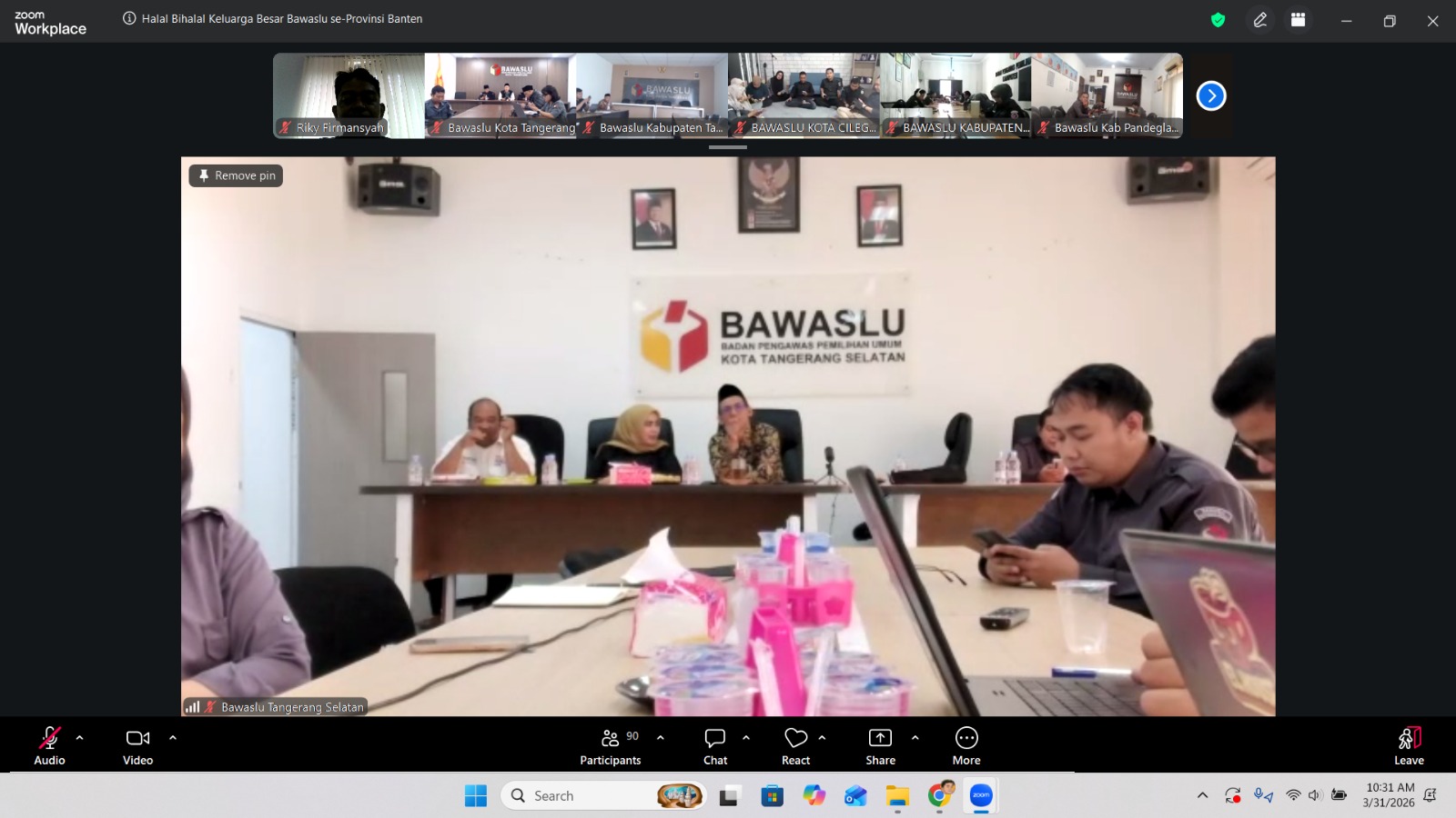 Halal bi Halal bersama Bawaslu se-Provinsi Banten via Zoom Meeting 
