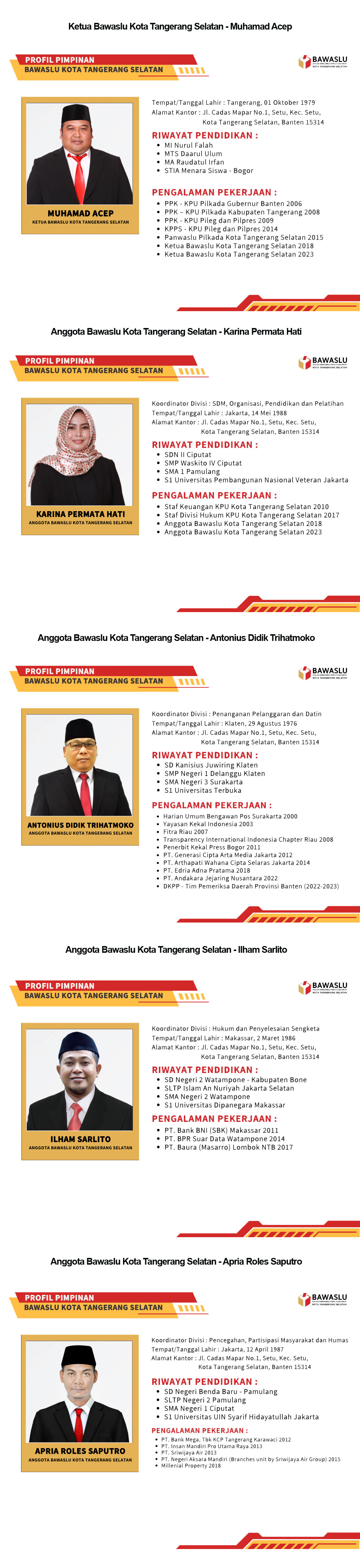 Profil ketua dan anggota