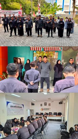 Briefing rutin tersebut dilaksanakan pasca apel rutin, dimana apel rutin dipimpin langsung oleh Anggota Bawaslu Kota Tangerang Selatan, Apria Roles Saputro, serta diikuti oleh Anggota, Kepala Sekretariat, jajaran Kepala Subbagian dan seluruh Staf di lingkungan Bawaslu Kota Tangerang Selatan.